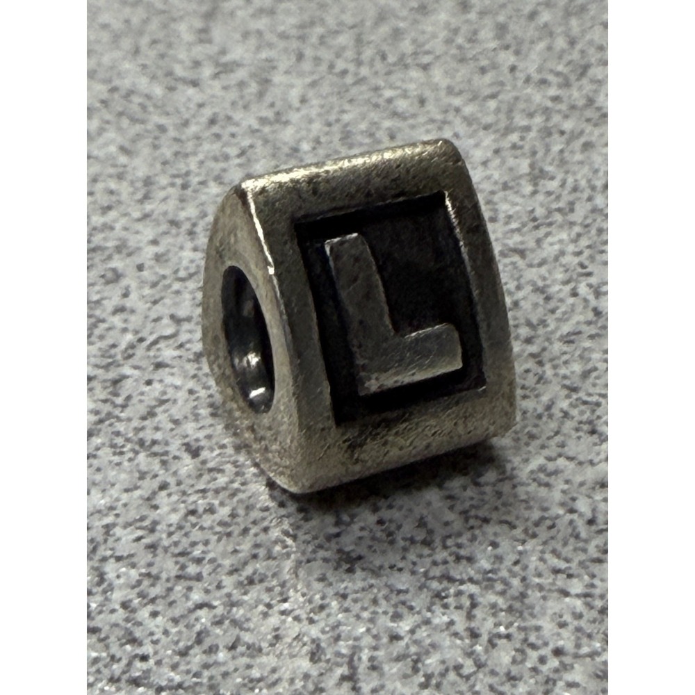 Authentic Pandora Charm Sterling Silver Alphabet Letter L Bead Retired